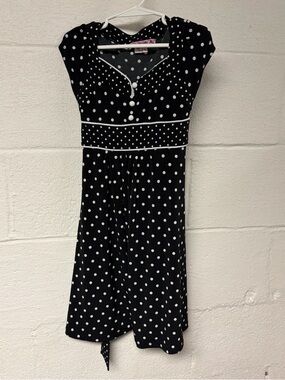 My Michelle Girls Black and White Polka Dot Formal Dress Size 7